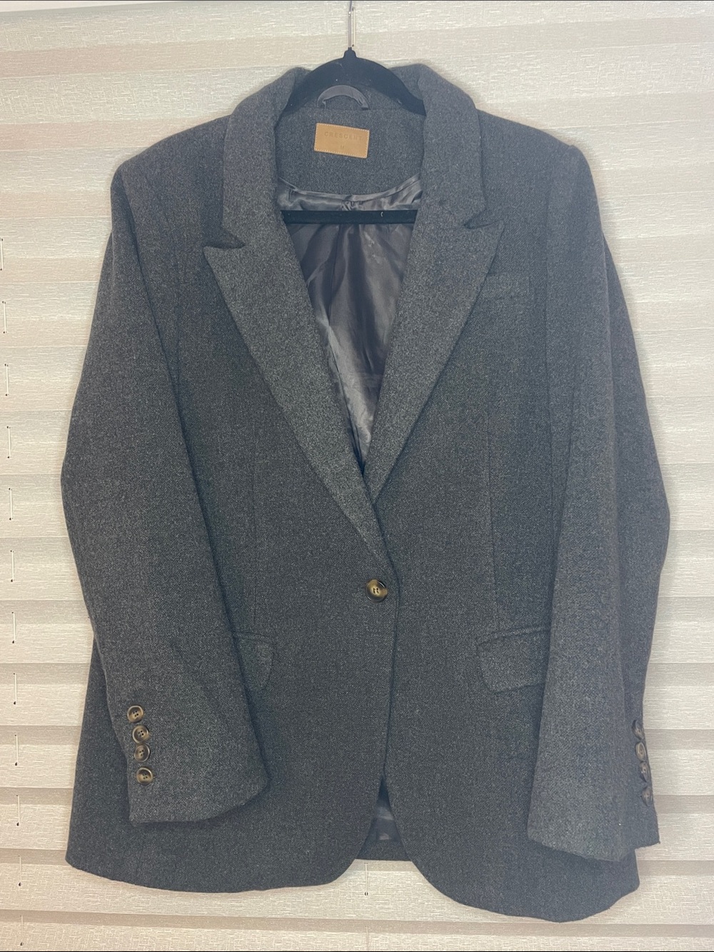 Classic Women’s Gray Blazer - Tailored Wool-Blend Jacket
